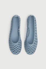 Ava Ballet Flats in Woven Blue Leather