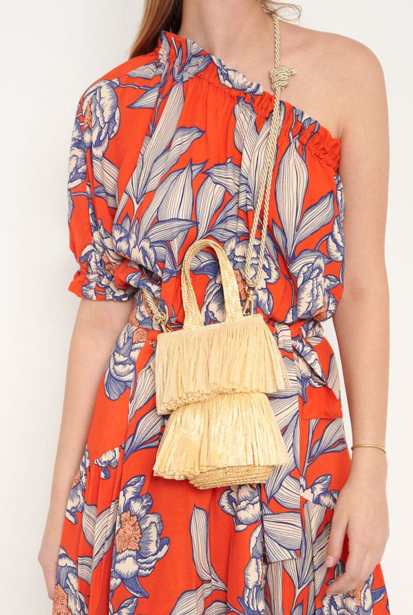 Bolso de mano Baguetin Natural Fleco