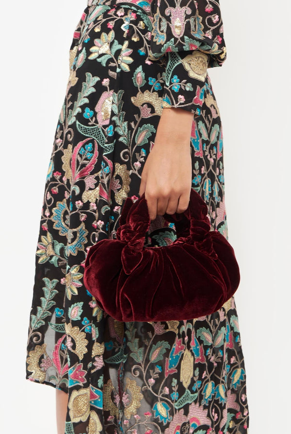 Bernatta Bag Burgundy Velvet