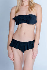 Bikini bandeau volantes Plumetti black
