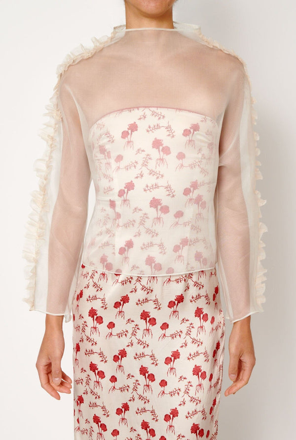 Blusa con tira plisada