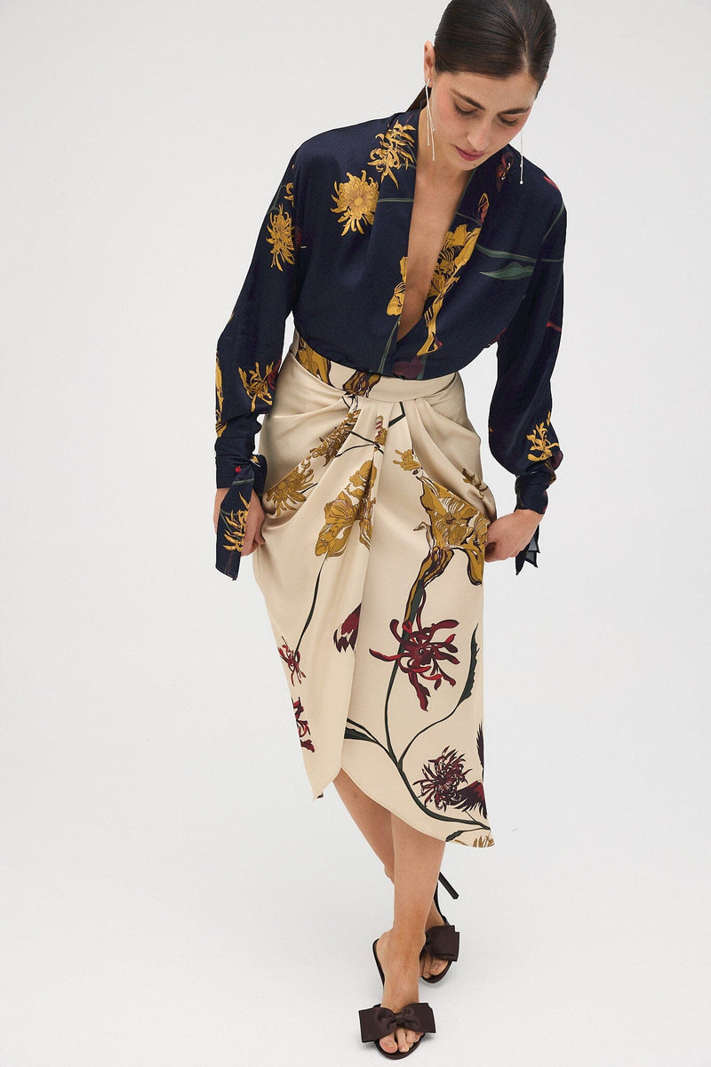 Blusa Fabiola Flora Marino