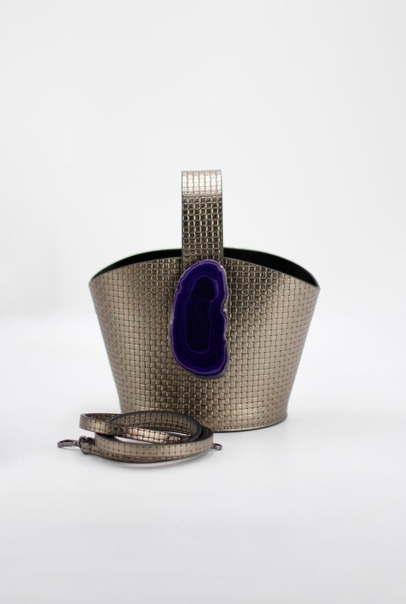 Bolso Zoe Trenzado Plomo - Ágata Morada
