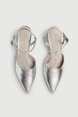 Camila Pumps in Silver Leather