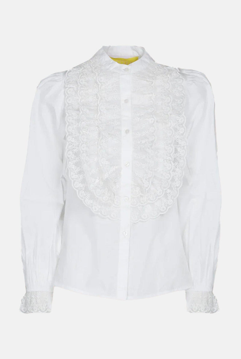 CAMISA BLANCA CON ENCAJE DE VOLANTES
