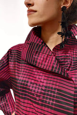 Camisa cierre lateral con estampado de cuadros rosas y negros | EDICIÓN LIMITADA