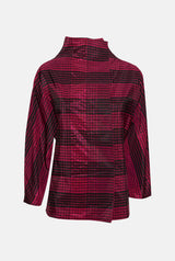 Camisa cierre lateral con estampado de cuadros rosas y negros | EDICIÓN LIMITADA