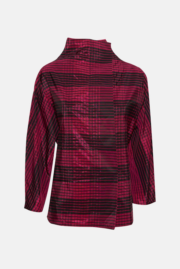 Camisa cierre lateral con estampado de cuadros rosas y negros | EDICIÓN LIMITADA