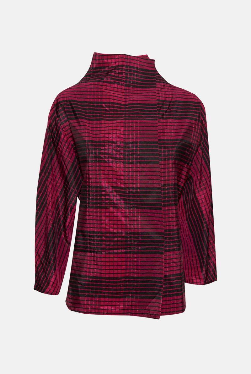 Camisa cierre lateral con estampado de cuadros rosas y negros | EDICIÓN LIMITADA