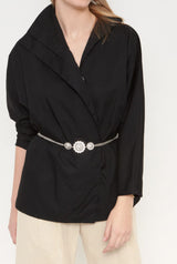 Camisa cierre lateral negro