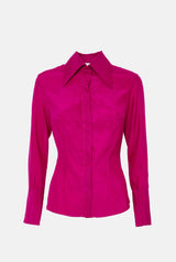 Camisa de seda fucsia
