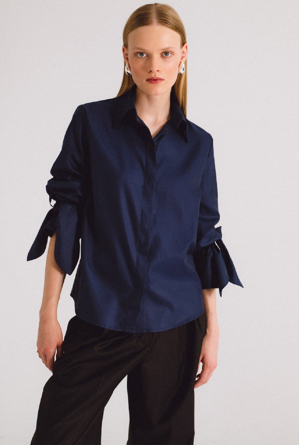 Camisa icono espiga azul