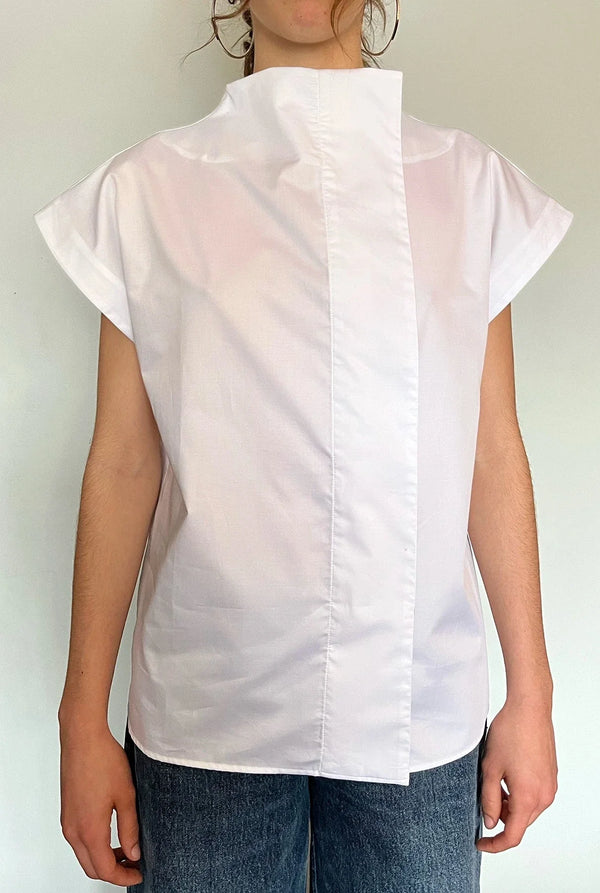 CAMISA LATERAL MANGA CORTA BLANCA