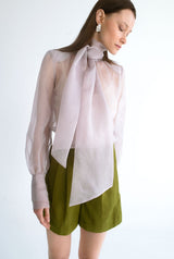 Camisa lazada gris claro
