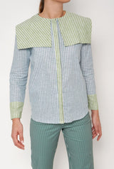 Camisa Loulou azul/verde