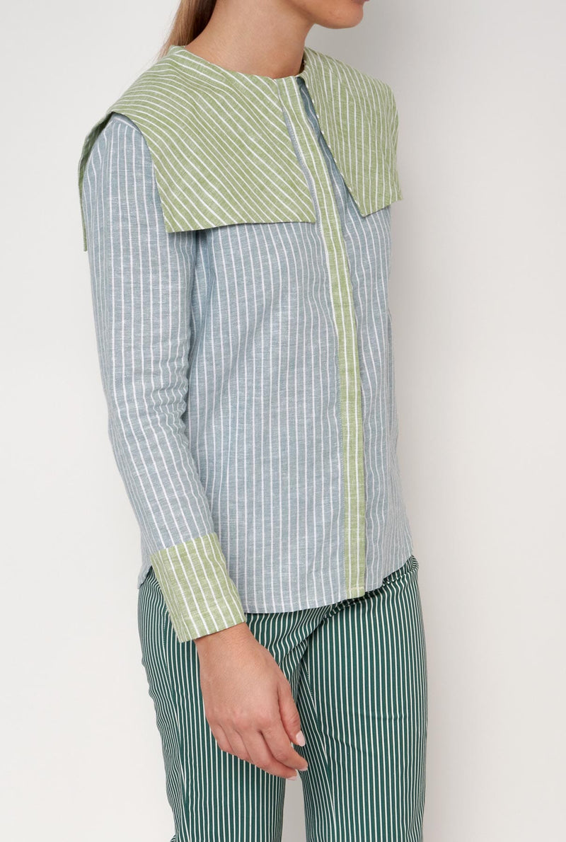 Camisa Loulou azul/verde