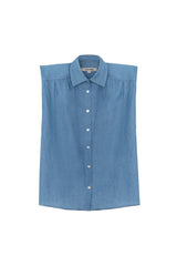 Camisa Marieta sin mangas denim