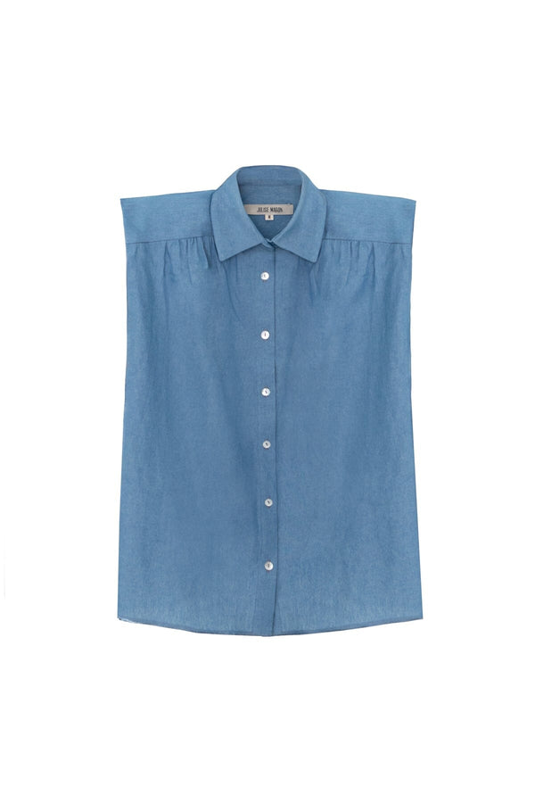 Camisa Marieta sin mangas denim