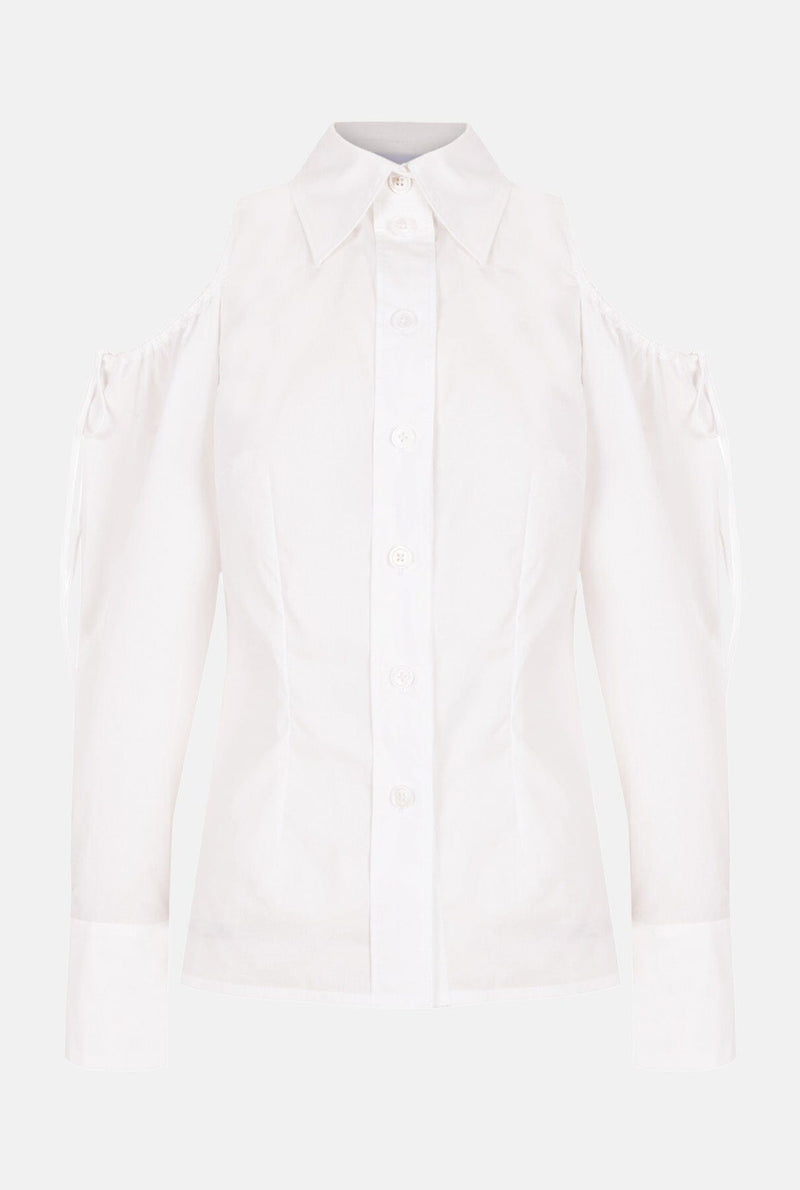 Camisa tafetán hombros fruncidos