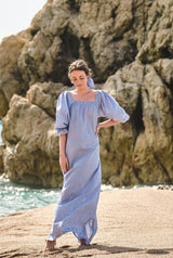 Camisón Manuela pata de gallo azulón