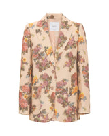 Chaqueta de algodón estampado floral naranja