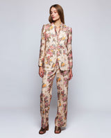 Chaqueta de algodón estampado floral naranja