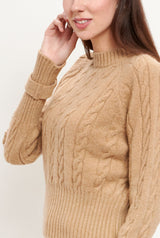 Clara Cable Knit Sweater Beige