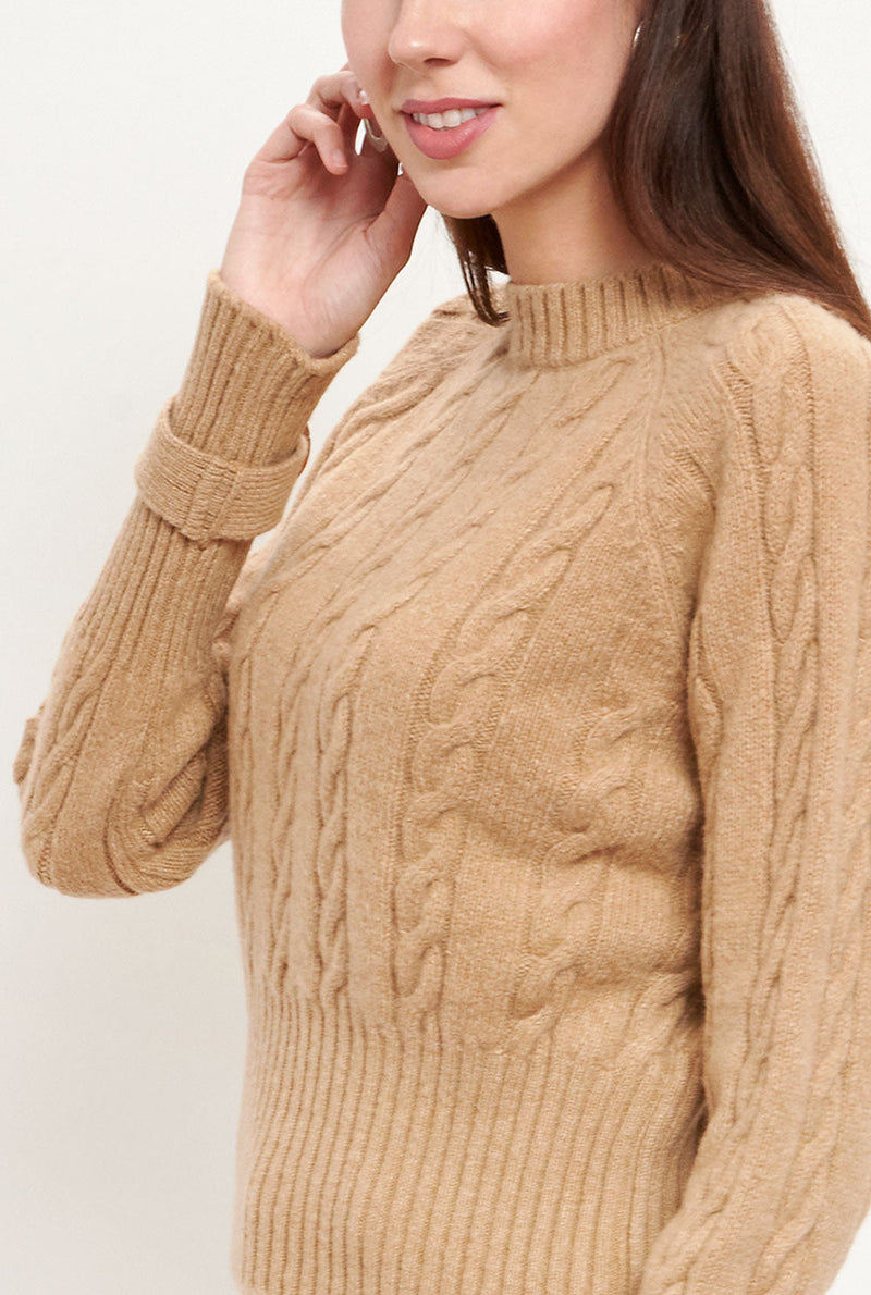Clara Cable Knit Sweater Beige