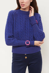 Clara Cable Knit Sweater Blue