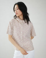 Cotton blouse with ruffle collar