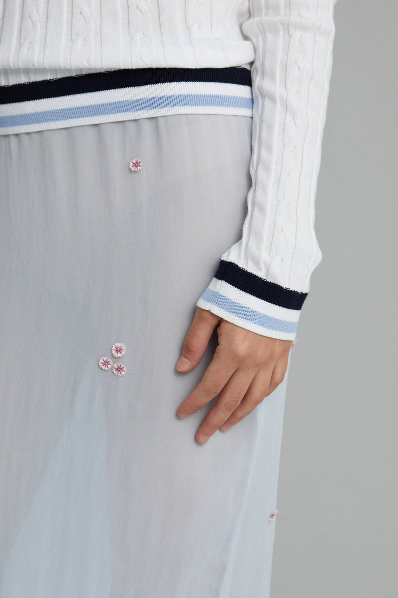 Crepe 716 Flowered Skirt