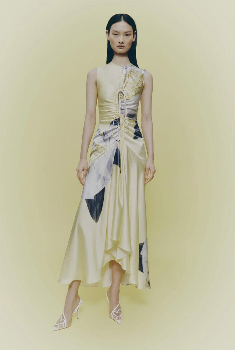Drapped peonia silk yellow PRE-ORDER
