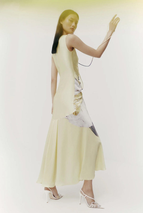 Drapped peonia silk yellow PRE-ORDER