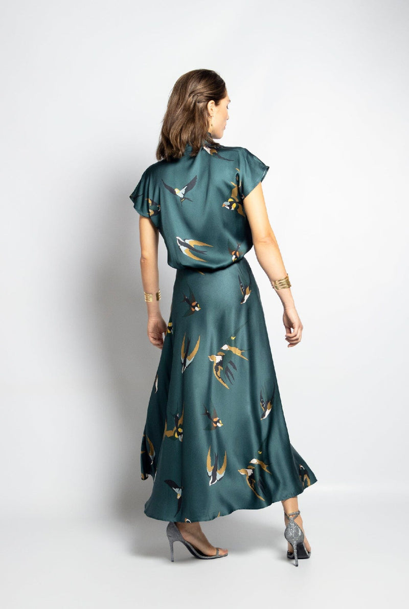 Falda Ali pájaros verde pato