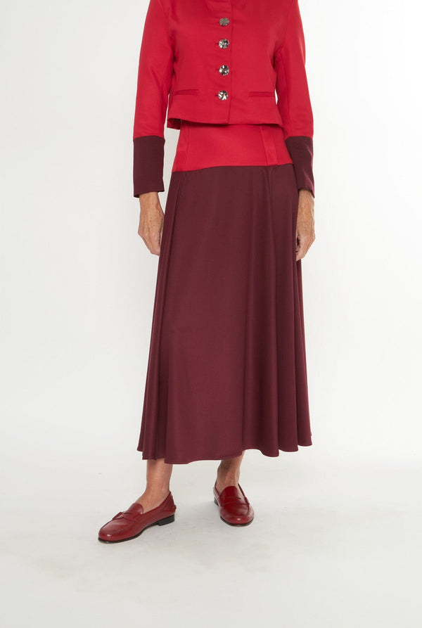 Falda Guadalupe Rojo-Granate
