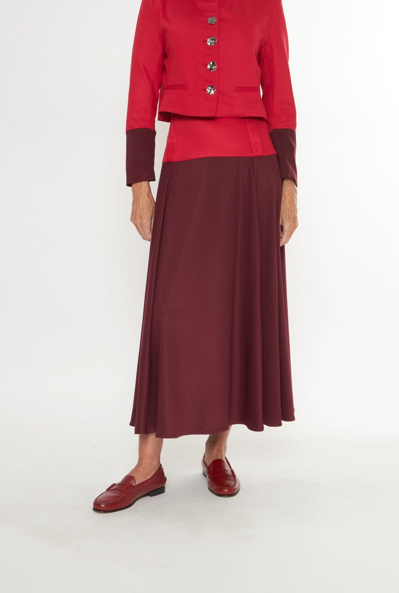 Falda Guadalupe Rojo-Granate