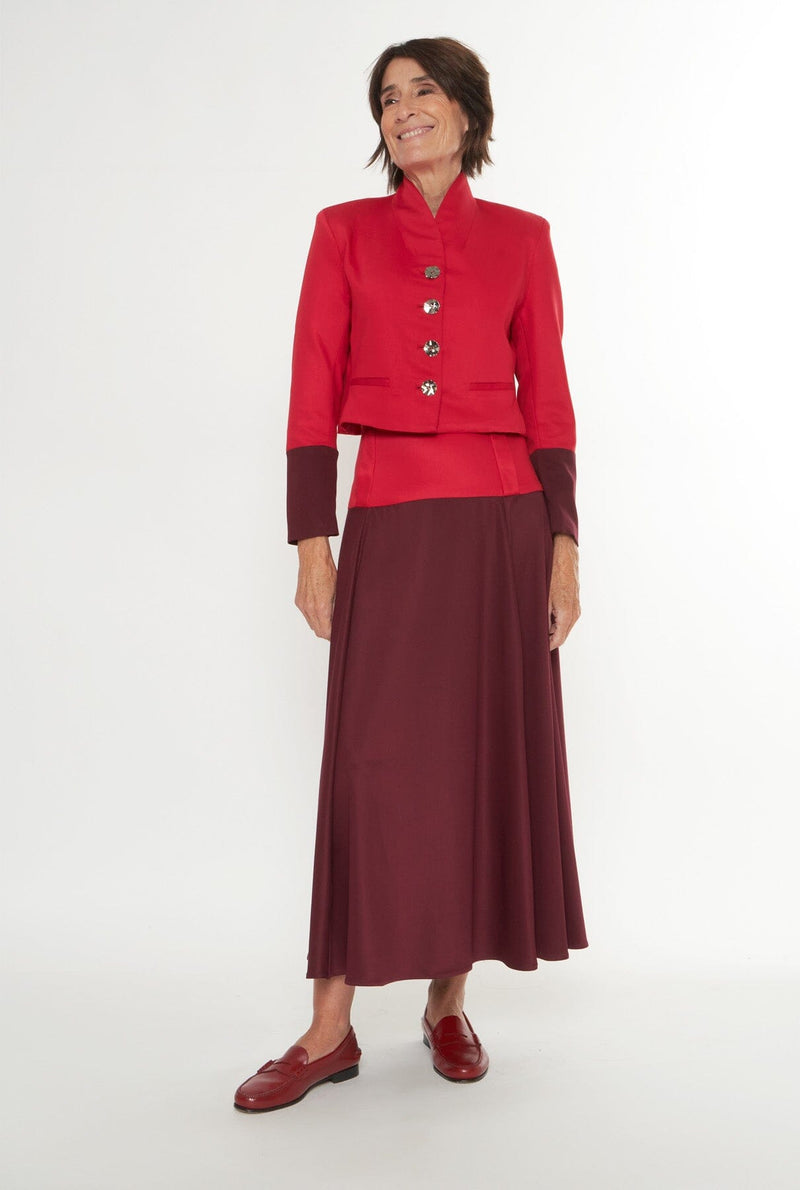 Falda Guadalupe Rojo-Granate