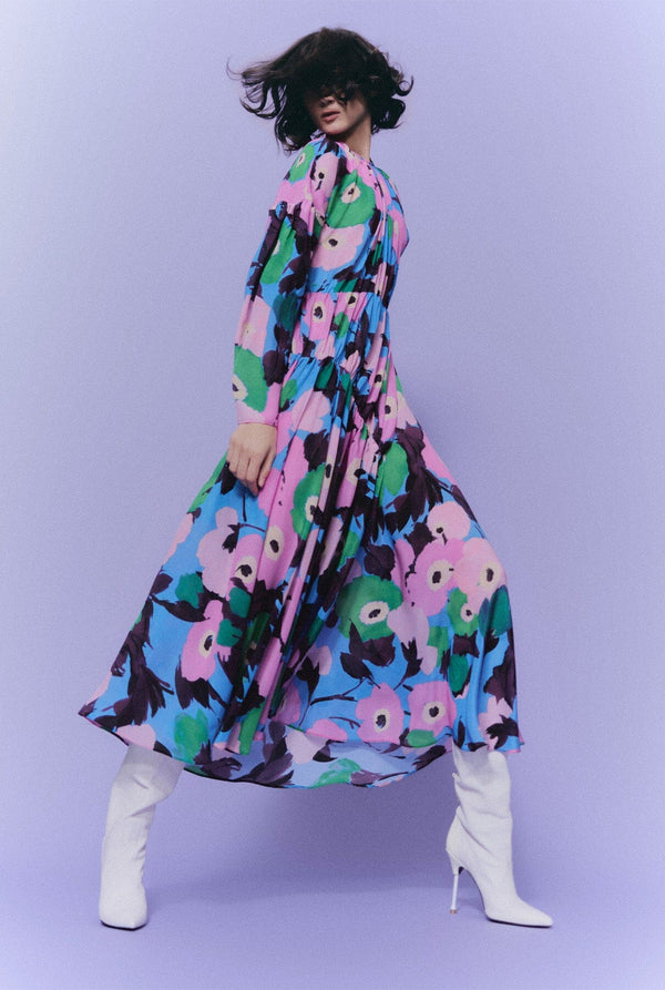FLORA DRAPED FLOWING DRESS PRE-ORDER
