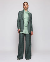 Green checked suit trousers