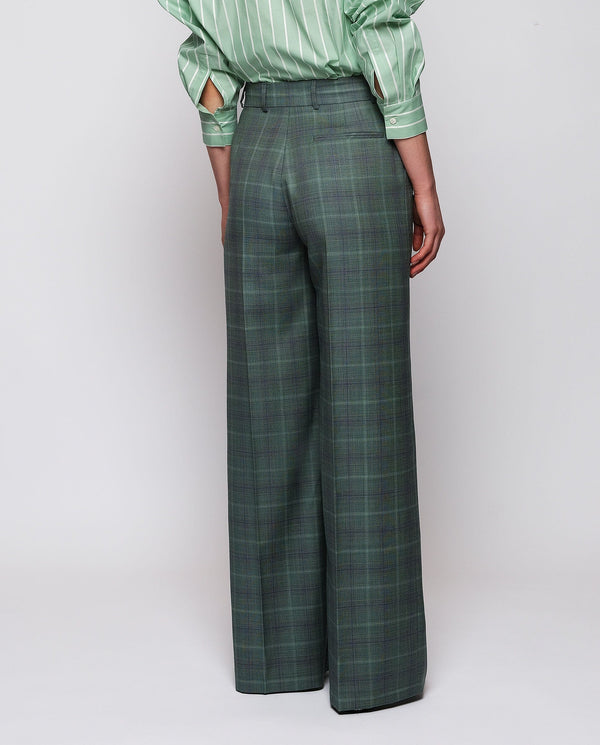 Green checked suit trousers