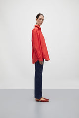 Harper Slingback Flats in Red Woven Leather