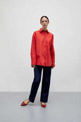 Harper Slingback Flats in Red Woven Leather