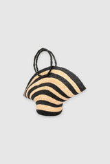 Hatbag M de paja de trigo Cebra
