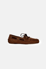 Ivy Boat Shoes in Caramel Nobuk