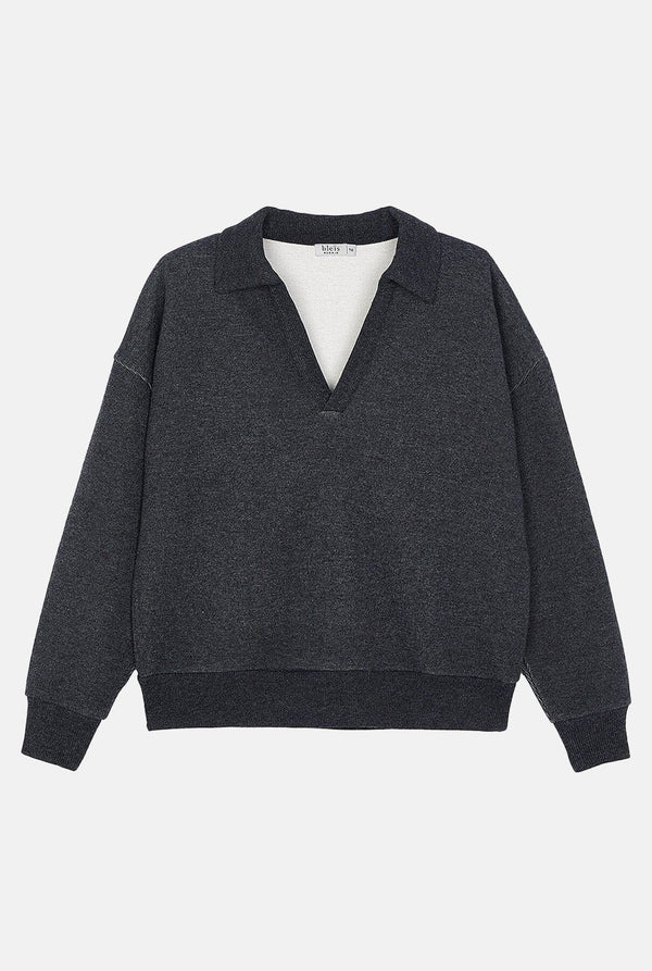 Jersey polo punto gris