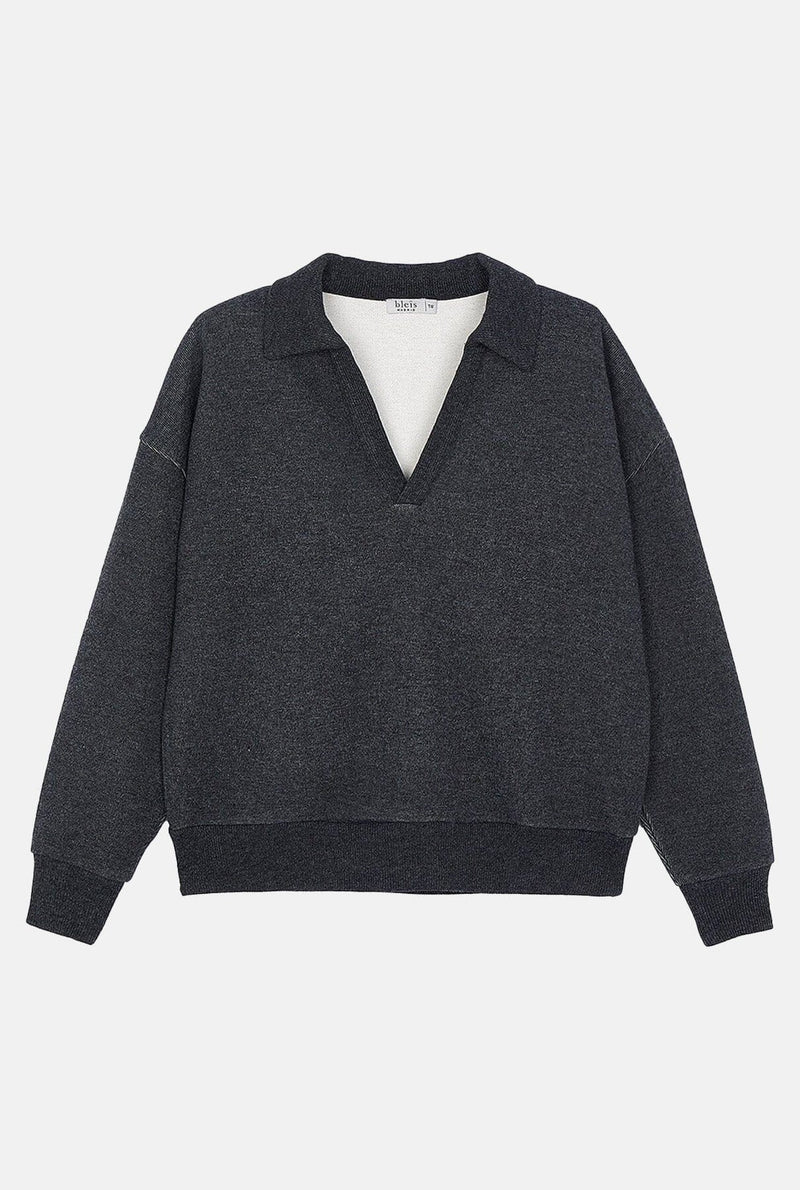 Jersey polo punto gris