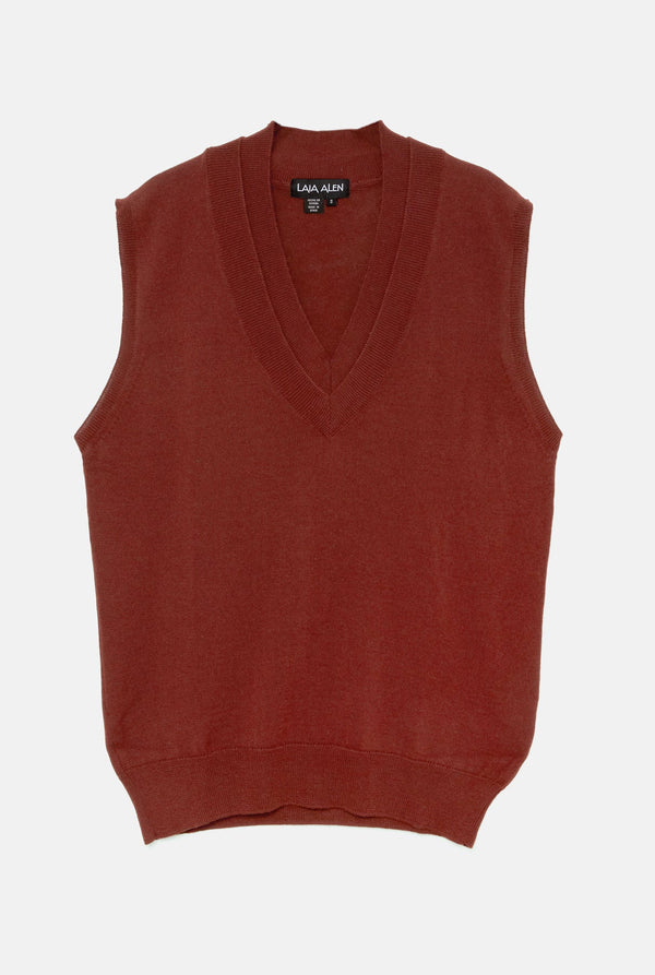 Julia Oversize Vest Mahogany