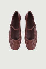Julieta Mary Janes in Chocolate Braided Leather