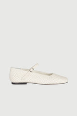 Julieta Mary Janes in Ivory Braided Leather