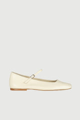 Julieta Mary Janes in Ivory Leather